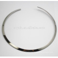 Western Style women shiny silver thin round circle Metal choker torques necklace